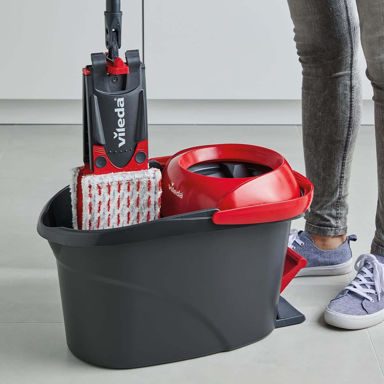 Vileda VLDTurbo Turbo Pedallı Temizlik Seti, Siyah, 29.6 x 48.6 x 29.3 cm